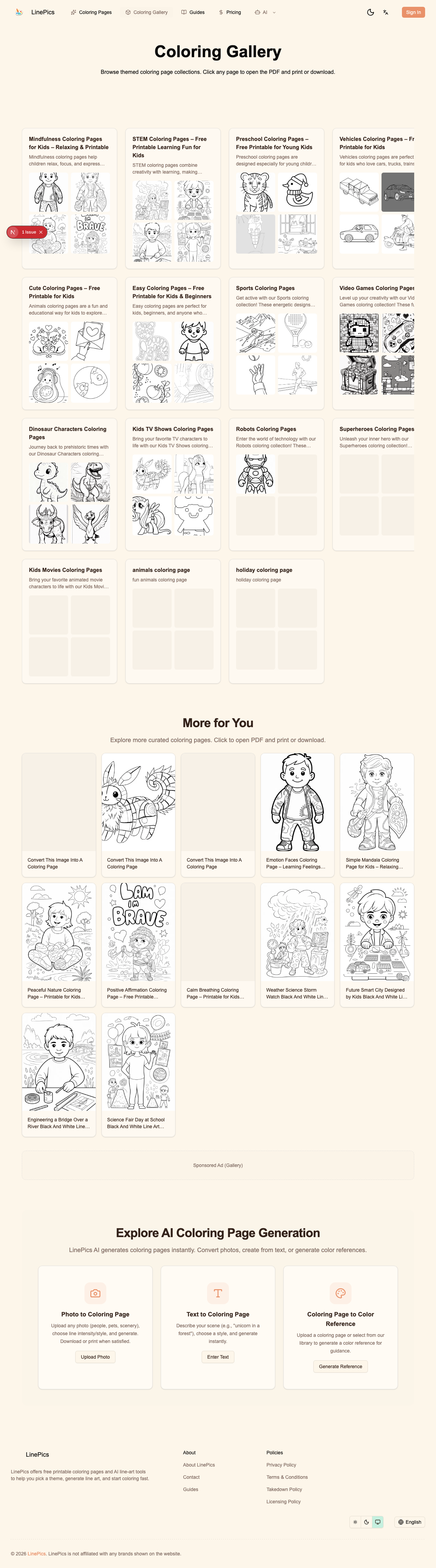 LinePics coloring gallery screenshot